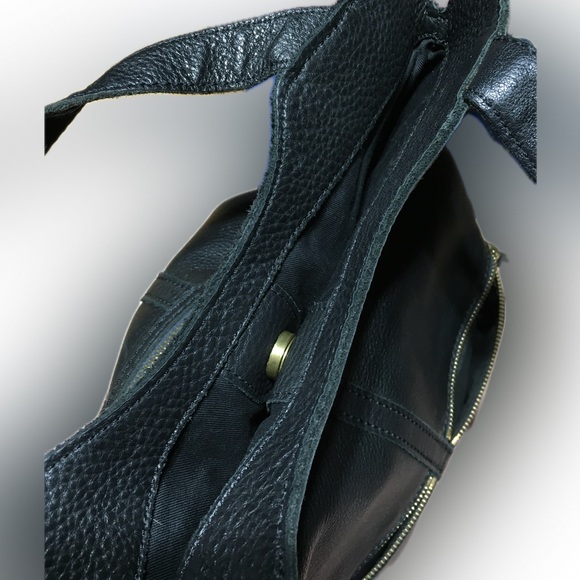 FOSSIL Fold Over Erin Leather Tote Shoulder Handbag 2 Way Carry - Picture 8 of 14